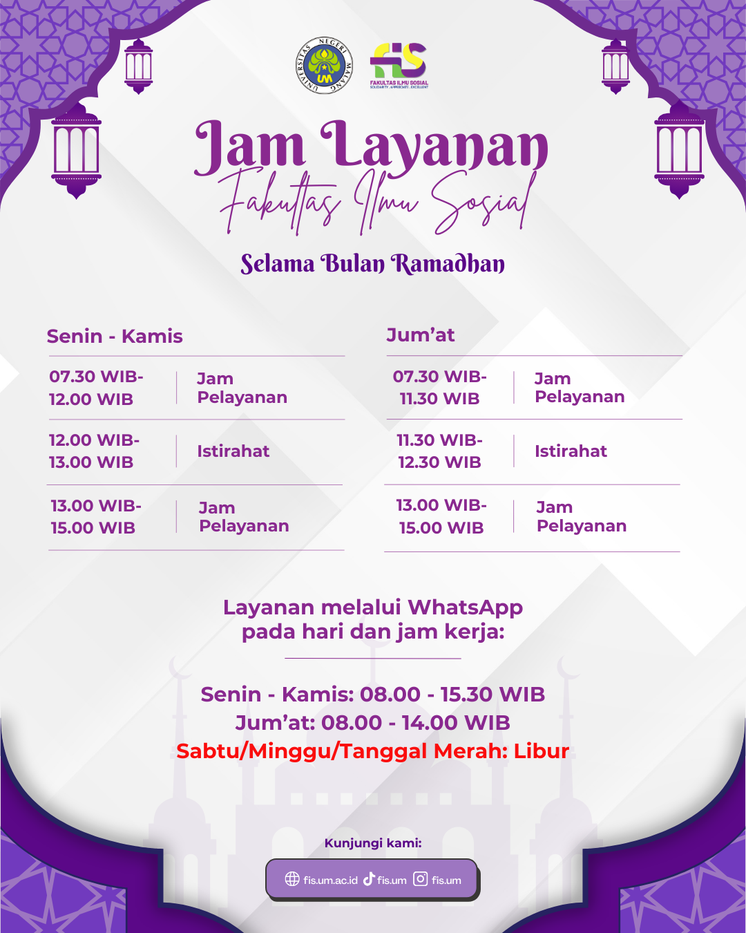Jam Pelayanan FIS UM